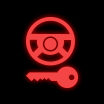 Dashboard warning light for the steering lock system