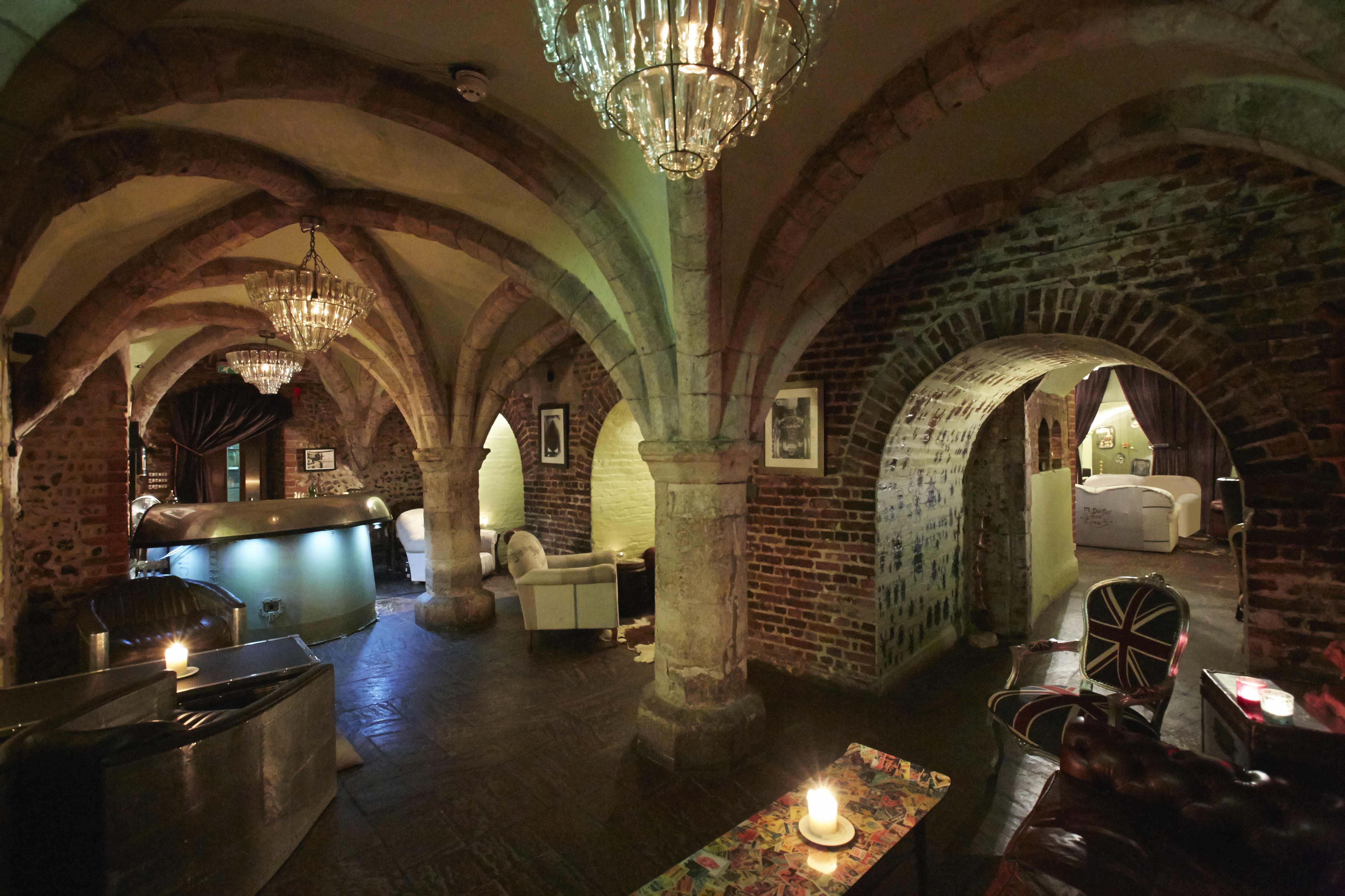 The quirky underground bar at The Angel hotel in Bury St Edmunds