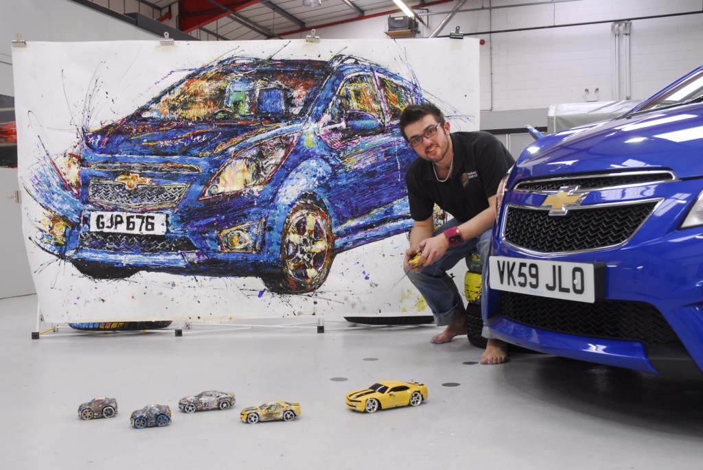 Painting with radio controlled cars and artist Ian Cook is sure to make for a memorable and fun half term (Picture © Chevrolet)