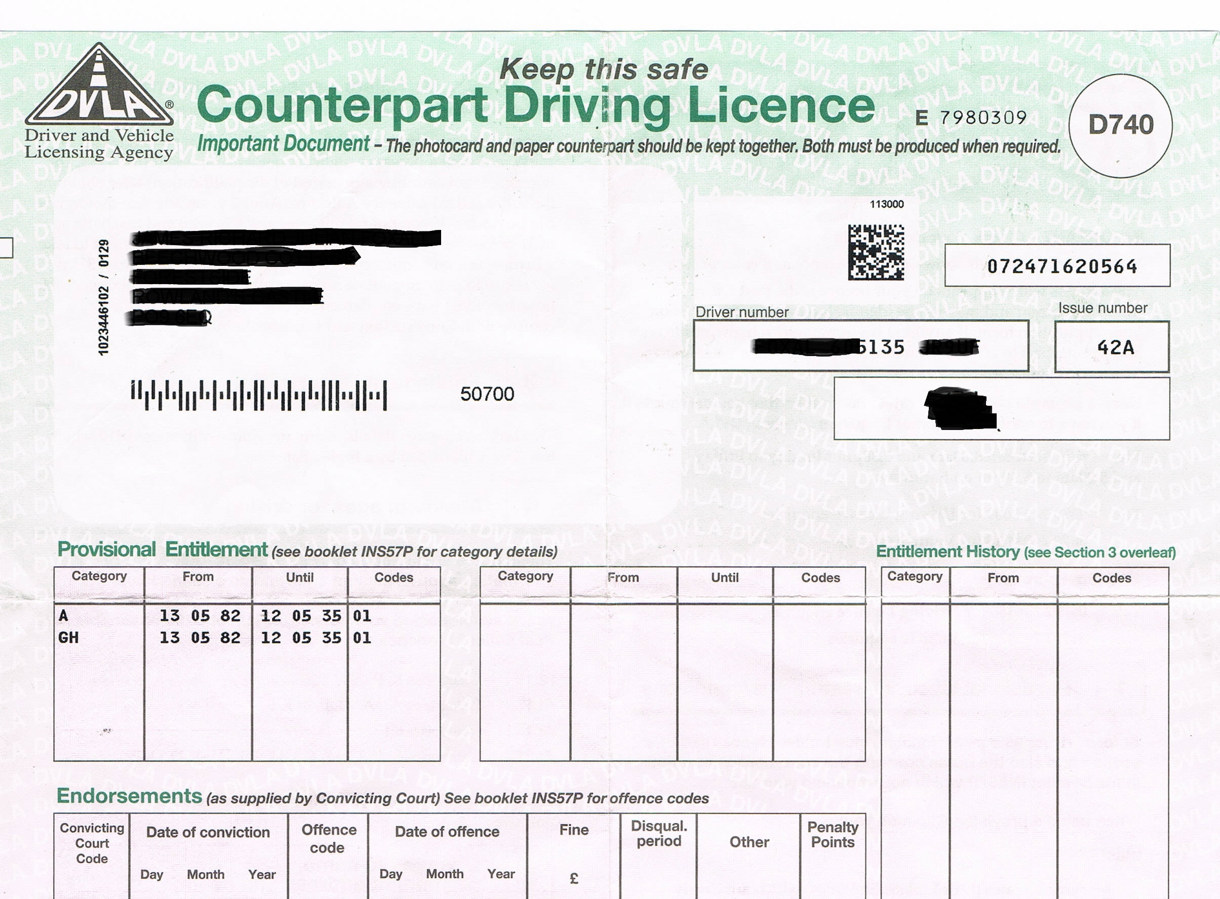 Driving License Endorsement Codes