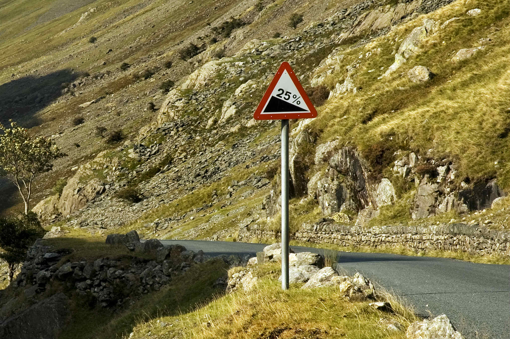 When you see this sign for a steep hill how should you descend?