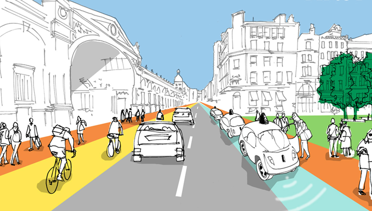 Arup Flexkerb smart pavement idea for cities adapts roads for pedestrians, cyclists and driverless cars