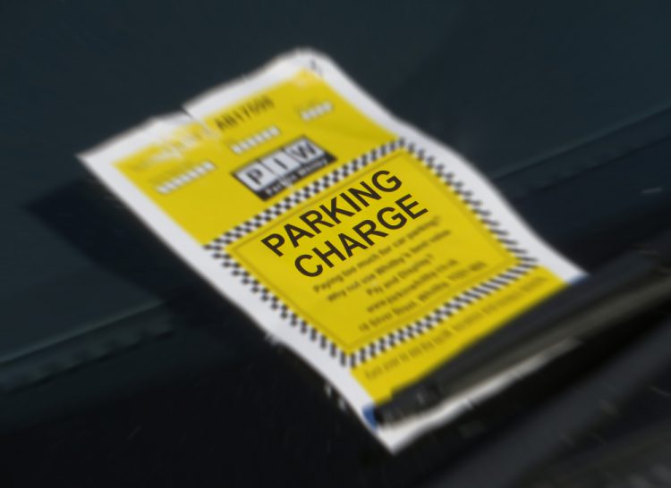 Parking ticket on windscreen