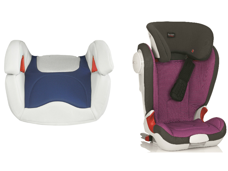 Britax compared a basic booster seat with a high-backed booster seat