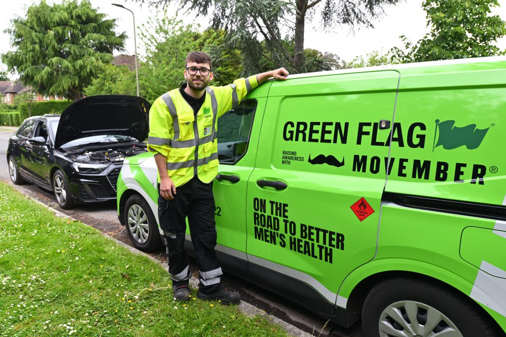 Green Flag and Movember - our technician helping at the roadside